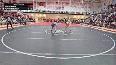 132 lbs Semifinals (8 Team) - Peyton Conaway, Sussex Central H S vs Braeden Bole, Caesar Rodney H S