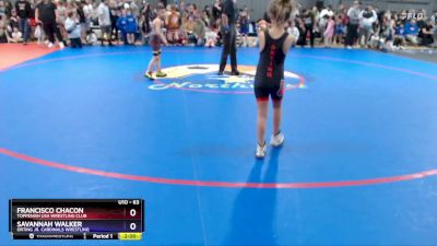 63 lbs Champ. Round 1 - Francisco Chacon, Toppenish USA Wrestling Club vs Savannah Walker, Orting Jr. Cardinals Wrestling