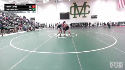 190 lbs 7th Place Match - Isaac Lopez, Bell Gardens vs Luke Salcido, Villa Park