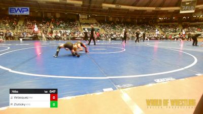 76 lbs Consi Of 8 #2 - Jeremiah Velasquez, RedWave Wrestling vs Parker Zluticky, Kansas Young Guns