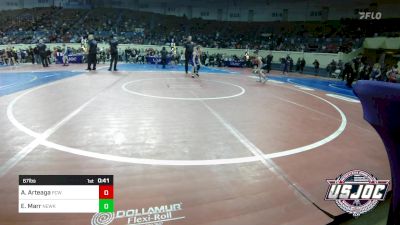 67 lbs Consi Of 8 #2 - Adrian Arteaga, Ponca City Wildcat Wrestling vs Emmett Marr, Newkirk Takedown Club