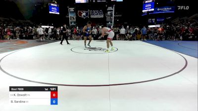 215 lbs Cons 16 #1 - Kevin Oswalt, PA vs Brody Sardina, WI