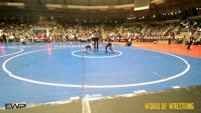 49 lbs Consi Of 16 #2 - Wyatt Noel, Cowboy Wrestling Club vs Kallum Hendrickson, OKC Saints Wrestling
