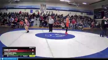 132 lbs Champ. Round 1 - Chad Busching, Okanogan vs Tristsan Hall, Republic/Curlew