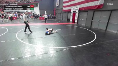 54 lbs Cons. Round 5 - Bryson Klusendorf, Mineral Point Wrestling Club vs Leighton Theobald, De Soto Youth Wrestling