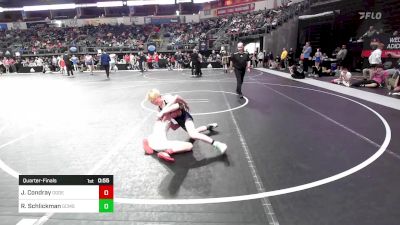 92 lbs Quarterfinal - Jake Condray, Ogden's Outlaws Wrestling Club vs Roy Schlickman, GCMSF Falcons Wrestling