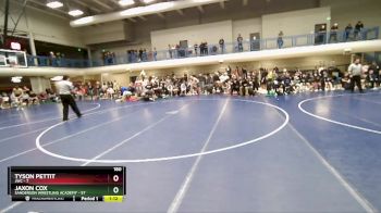 180 lbs Finals (2 Team) - Tyson Pettit, JWC vs Jaxon Cox, Sanderson Wrestling Academy