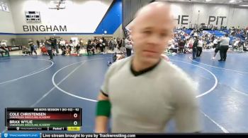 92 lbs 3rd Place Match - Cole Christensen, Sanderson Wrestling Academy vs Brax Wylie, Sanderson Wrestling Academy