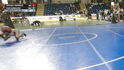 113 lbs Consi Of 8 #2 - Anthony Sateriale, Dedham vs Josh Gonsalves, Middleborough