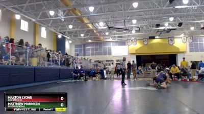 138 lbs Champ. Round 1 - Maxton Lyons, Oak Grove HS vs Matthew Mahnken, Desoto Central