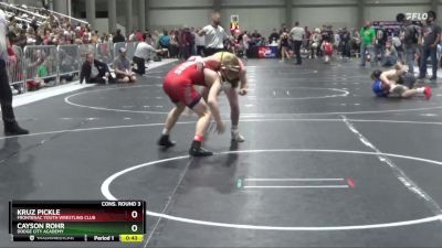 120 lbs Cons. Round 3 - Cayson Rohr, Dodge City Academy vs Kruz Pickle, Frontenac Youth Wrestling Club