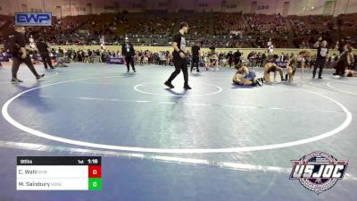 98 lbs Round Of 16 - Cordeus Wahl, Bristow Youth Wrestling vs Maxwell Salisbury, Honey Badgers Wrestling Club