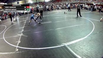 85 lbs Champ. Round 1 - Bentley Hatley, Pierce Warbirds vs Kody Hinrichs, 2TG