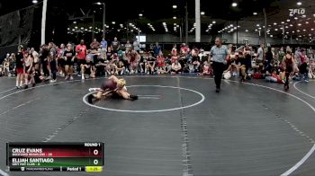 84 lbs Round 1 (8 Team) - Cruz Evans, Backyard Brawlers vs Elijah Santiago, Grit Mat Club