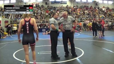 122 lbs Quarterfinal - Laila Wentz, Chesapeake Wrestling Club vs Luciana Offredo, Worthington