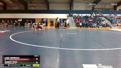 125 lbs Finals (2 Team) - Robert Ross, Ohio Wesleyan vs Luke Heimbach, Pennsylvania College Of Technology