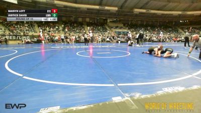 102 lbs Round Of 16 - Maisyn Lott, Bison Takedown Club vs Justice Davis, Lady Outlaw Wrestling Academy