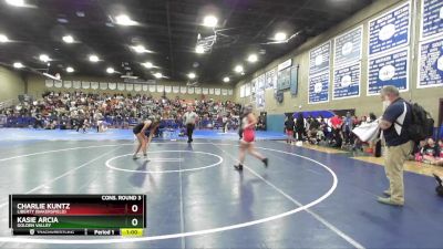 115 lbs Cons. Round 3 - Charlie Kuntz, Liberty (Bakersfield) vs Kasie Arcia, Golden Valley