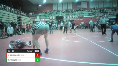 8U - 49 lbs Champ. Round 1 - Abel Wright, Apache Wrestling Club vs Liam McDonald, Mishawaka Wrestling Club