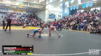 132 lbs 3rd Place Match - Nathan Moore, Caesar Rodney H S vs Talan Savage, Sussex Central H S