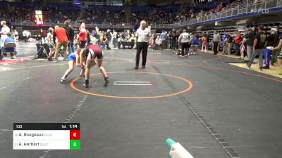 100 lbs Round Of 32 - Ashley Rougeaux, Clearfield vs Alanna Herbert, Southmoreland