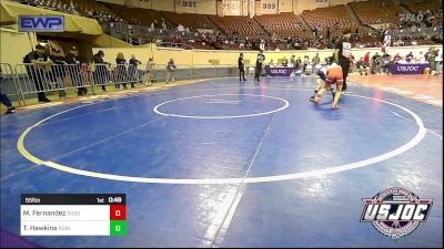 55 lbs Consolation - Maverick Fernandez, Dodge City Wrestling Academy vs Tatum Hawkins, Noble Takedown Club