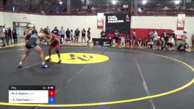 74 kg Consi Of 8 #1 - Marcus Espinoza-Owens, Jackrabbit Wrestling Club vs Cooper Voorhees, Wyoming Wrestling Reg Training Ctr