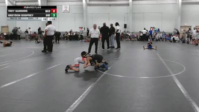 48 lbs Round 2 (8 Team) - Trey Sanders, Mat Assassins Black vs Greyson Godfrey, 84 Athletes