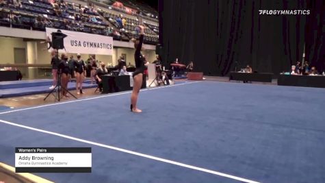 Addy Browning - Women's Pairs, Omaha Gymnastics Academy - 2021 Women's Xcel Region 4 Championships