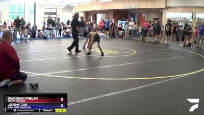 67 lbs Round 2 - Jeremy Cho, NOVA Wrestling Club vs Savannah Phelan, Legacy Dragons