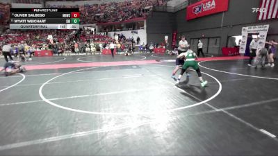 150 lbs Quarterfinal - Oliver Salbego, Monona Grove/McFarland Wrestling Club vs Wyatt Weichart, Shiocton
