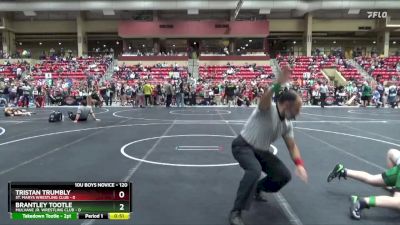 120 lbs Quarterfinal - Brantley Tootle, Mulvane Jr. Wrestling Club vs Tristan Trumbly, St. Marys Wrestling Club