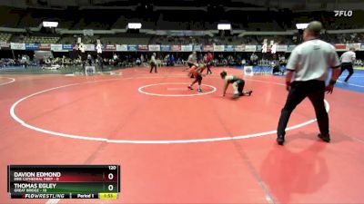 120 lbs Placement (16 Team) - Davion Edmond, Erie Cathedral Prep vs Thomas Egley, Great Bridge