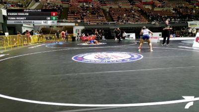 Junior Boys - 126 lbs Cons. Round 5 - Fassih Khaliqi vs Yuma Rigney, Lassen Wrestling Association