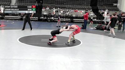 73 lbs Rr Rnd 1 - Wyatt Bittner, Triumph Maize - MSE vs Logan Vallalla, Mat Assassins Red - MSE