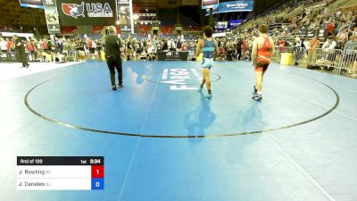 144 lbs Rnd Of 128 - Jackson Rowling, NC vs Josiah Canales, NJ