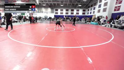 138 lbs Champ. Round 1 - Toby Goertz, Missouri Valley College vs Madeline Barton, Quincy