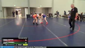 132 lbs Placement Matches (8 Team) - Sarah Savidge, Colorado vs Cailin Campbell, Indiana