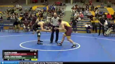 184 lbs Cons. Round 2 - Austin Vanek, Montana State University-Northern (Mont.) vs Kabb Christensen, Southern Oregon University (Ore.)