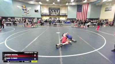 106 lbs Semifinal - Jaxsen Vestal, IA vs Ryker Clobes, MN