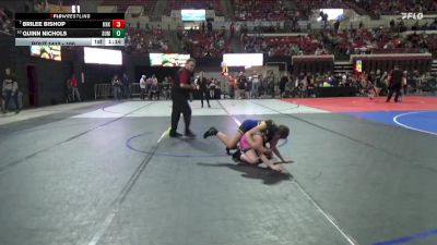 100 lbs Champ. Round 1 - Brilee Bishop, Team Champs vs Quinn Nichols, Blue Hawk Wrestling