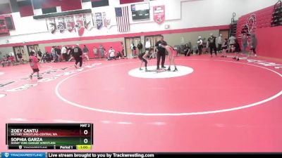 97 lbs Round 2 - Zoey Cantu, Victory Wrestling-Central WA vs Sophia Garza, Scrap Yard Garage Wrestling