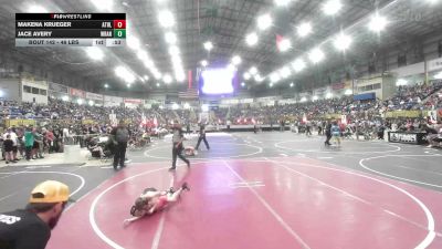 46 lbs Quarterfinal - Makena Krueger, Athlos Wrestling vs Jace Avery, Wrangler Wrestling