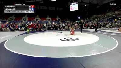 105 lbs Cons. Rd Of 64 - Zoe Roddis, MN vs Layla Ward, CA