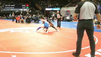 140 Class 2 lbs 1st Place Match - Ja`Ziya Miles, Staley vs Kaylee James, Carthage