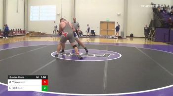 285 lbs Quarterfinal - Max Yonko, Westmont Hillto vs Zack Reid, Delaware Milita