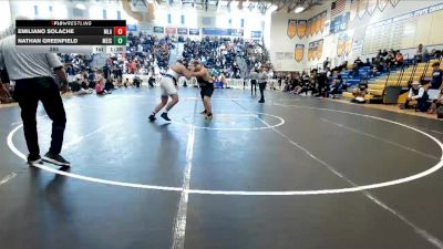 285 lbs Semifinals (8 Team) - Nathan Greenfield, Merritt Island vs Emiliano Solache, Mater Lakes Academy