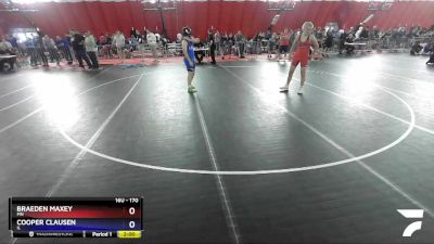 170 lbs Cons. Round 2 - Braeden Maxey, MN vs Cooper Clausen, IL