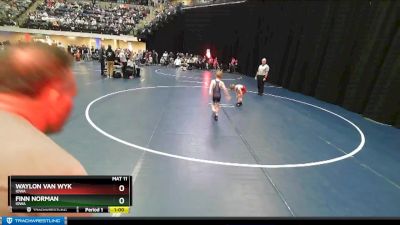 56 lbs Champ. Round 1 - Waylon Van Wyk, Iowa vs Finn Norman, Iowa