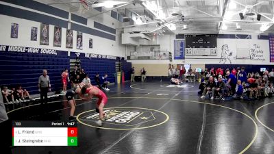 133 lbs Quarterfinal - Justin Steingrabe, Ringgold Hs vs Levi Friend, Girard Hs